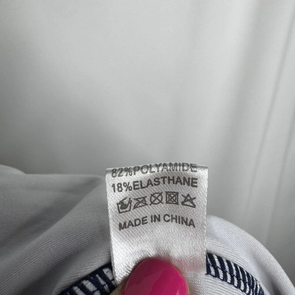 Blue & Navy Halter Swimdress Skirted Boyshorts Attached‎ One-Piece Swimsuit 4XL - Picture 7 of 9